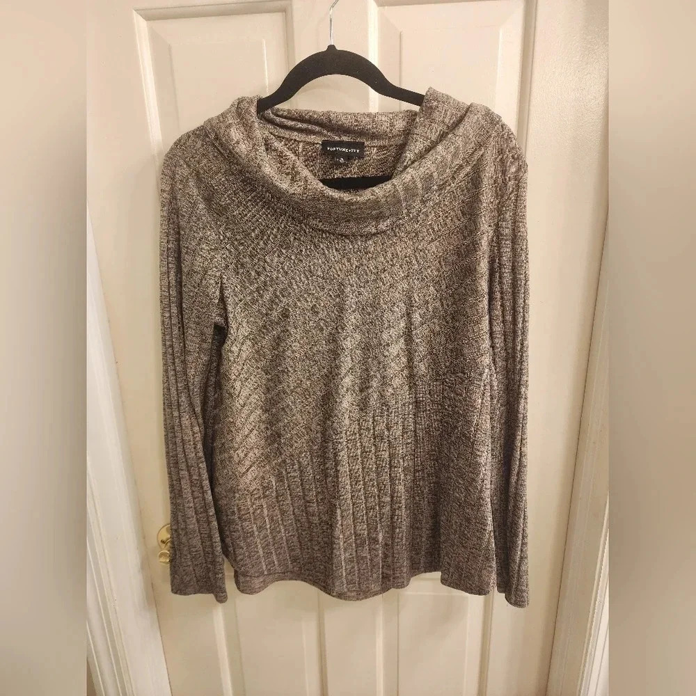 Fortune & Ivy gray cowl neck sweater XL
